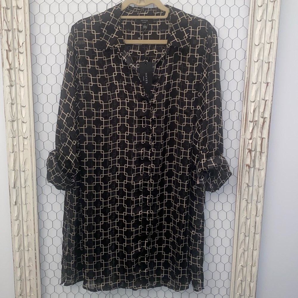 NWT Haver London Button Up Blouse